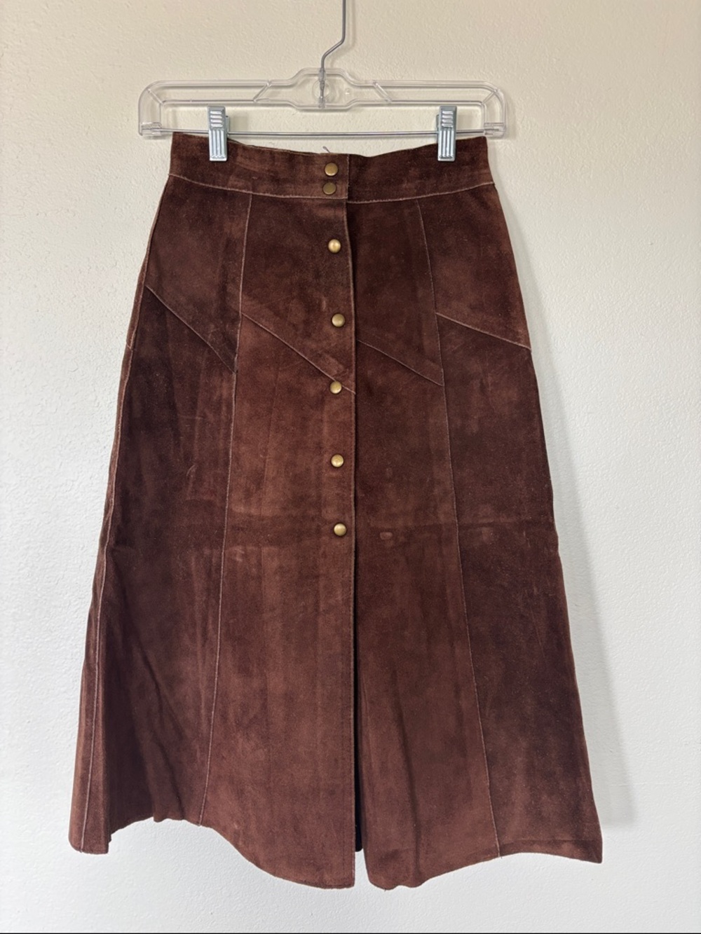 Vintage Suede Midi Skirt